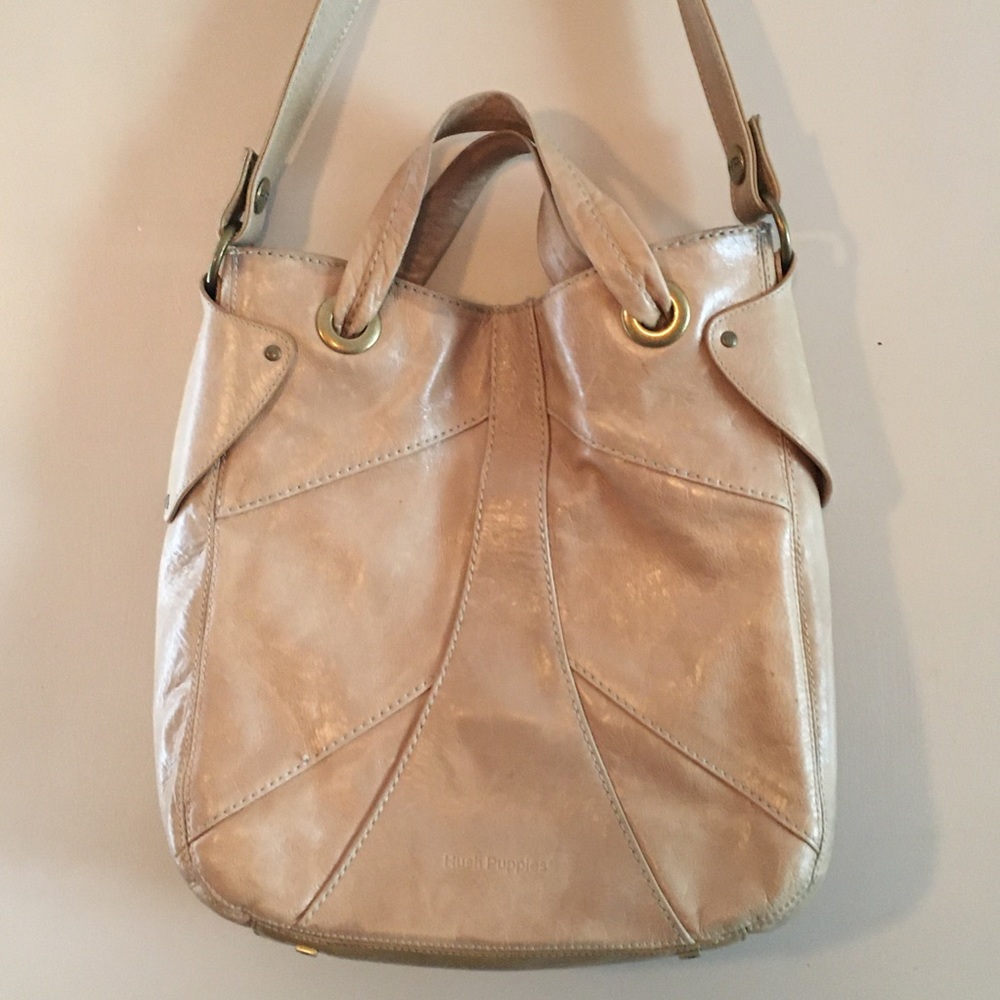 Hush Puppies large beige faux leather handbag